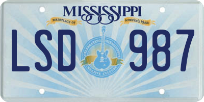 MS license plate LSD987