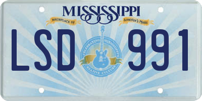 MS license plate LSD991