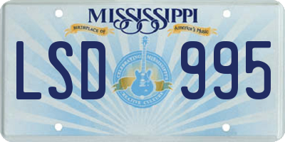 MS license plate LSD995