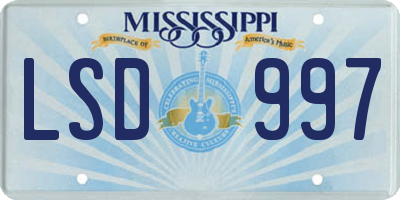 MS license plate LSD997