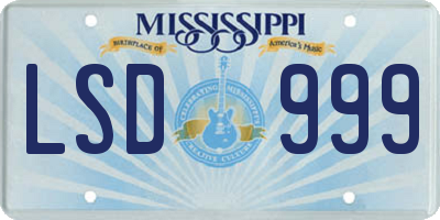 MS license plate LSD999