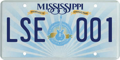 MS license plate LSE001