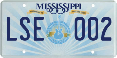 MS license plate LSE002
