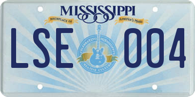 MS license plate LSE004