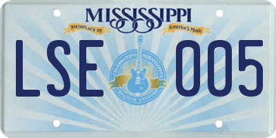 MS license plate LSE005