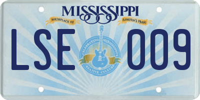 MS license plate LSE009
