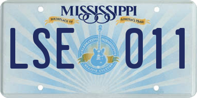 MS license plate LSE011