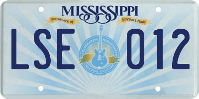 MS license plate LSE012