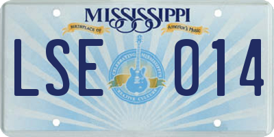MS license plate LSE014