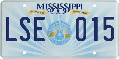 MS license plate LSE015