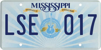 MS license plate LSE017