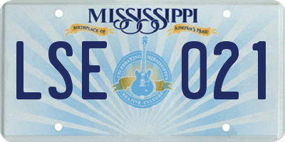 MS license plate LSE021