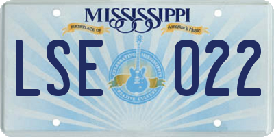 MS license plate LSE022