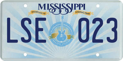 MS license plate LSE023