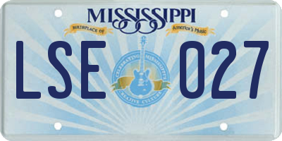MS license plate LSE027