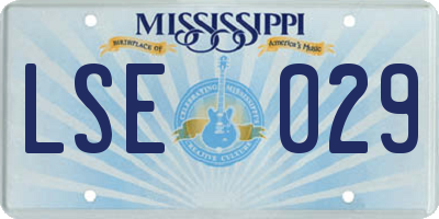MS license plate LSE029