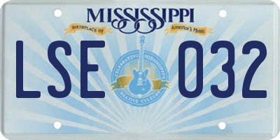 MS license plate LSE032