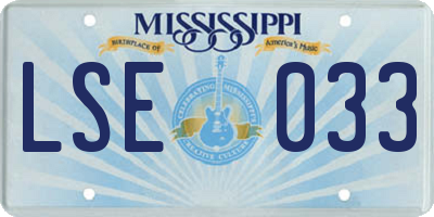 MS license plate LSE033