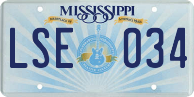 MS license plate LSE034