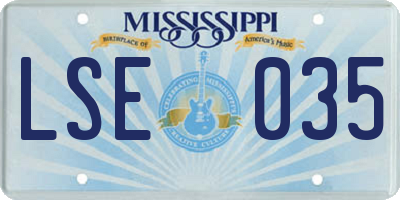 MS license plate LSE035