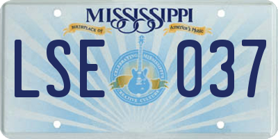 MS license plate LSE037