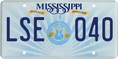 MS license plate LSE040