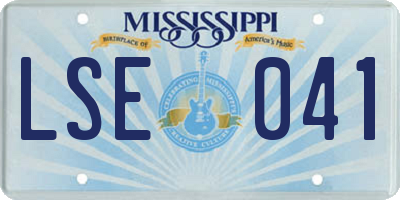 MS license plate LSE041