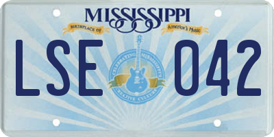 MS license plate LSE042