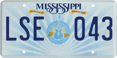 MS license plate LSE043
