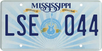 MS license plate LSE044