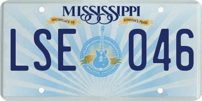 MS license plate LSE046