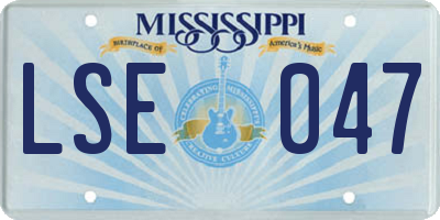 MS license plate LSE047