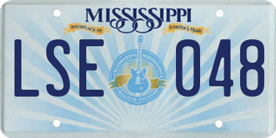 MS license plate LSE048