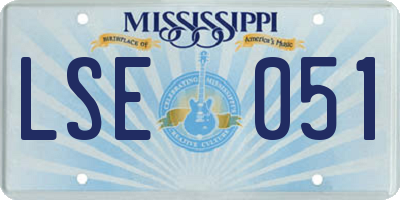 MS license plate LSE051