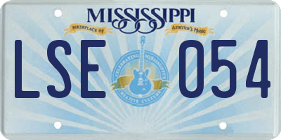 MS license plate LSE054