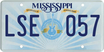 MS license plate LSE057
