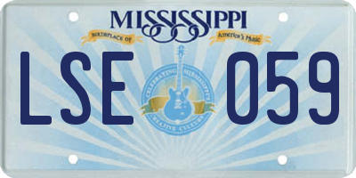 MS license plate LSE059