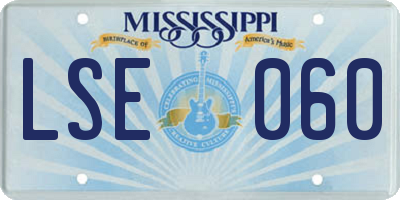 MS license plate LSE060
