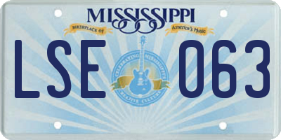 MS license plate LSE063