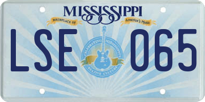 MS license plate LSE065