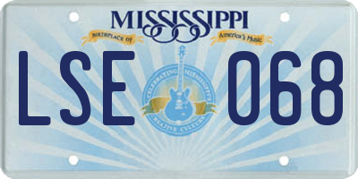 MS license plate LSE068