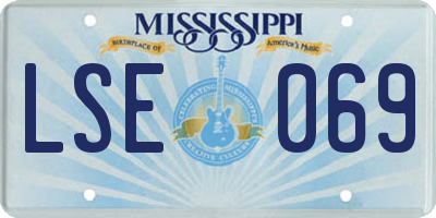 MS license plate LSE069