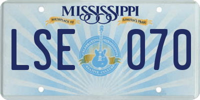 MS license plate LSE070