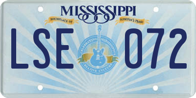 MS license plate LSE072