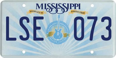 MS license plate LSE073
