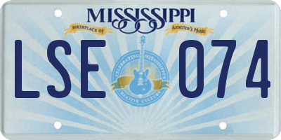 MS license plate LSE074