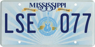 MS license plate LSE077