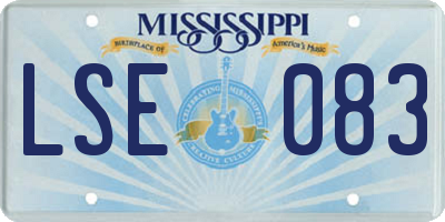 MS license plate LSE083