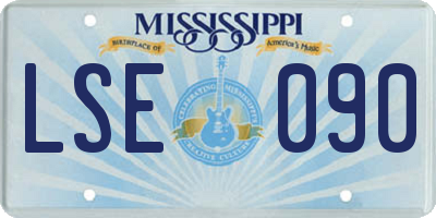 MS license plate LSE090