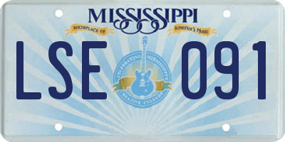 MS license plate LSE091